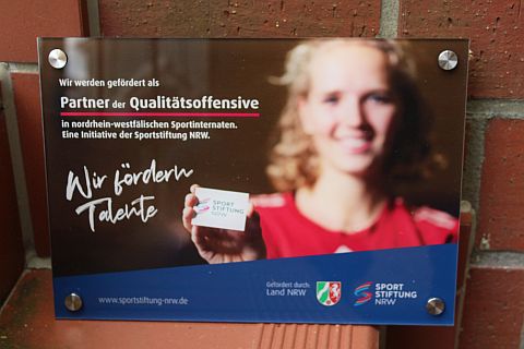 Plakette der Sportstiftung NRW