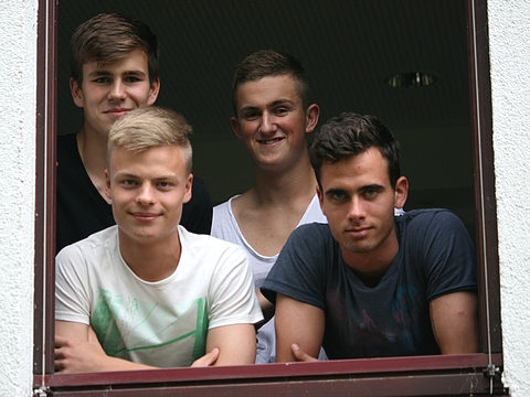 Fußballerquartett im Sportinternat